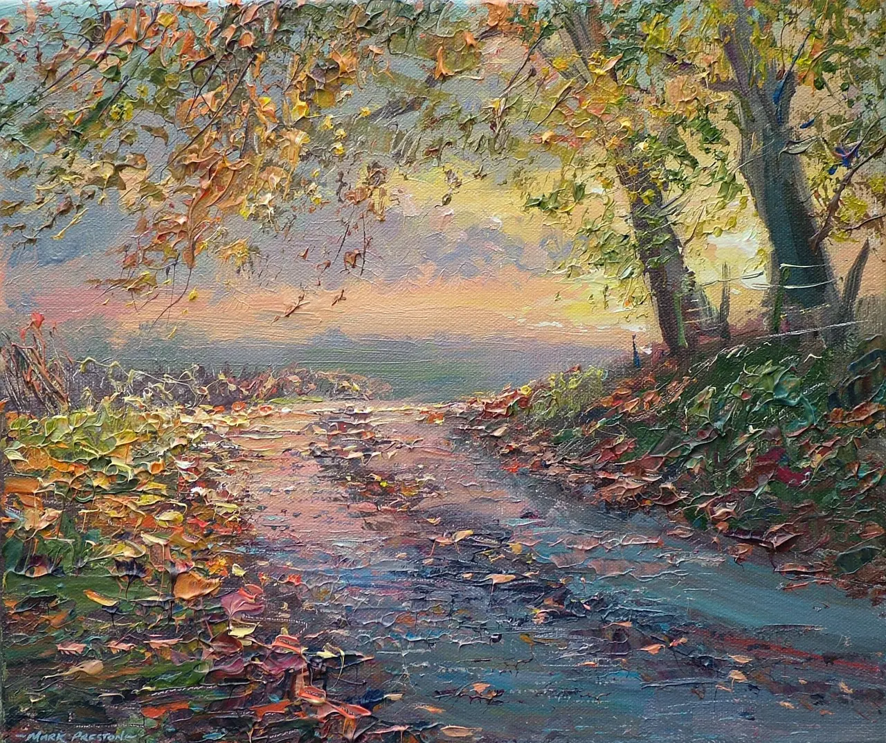 Mark Preston - autumn sunset, gunhills
